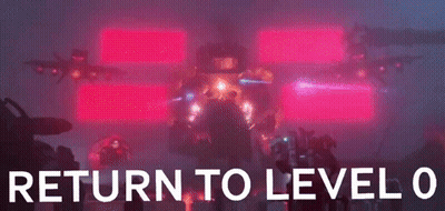 Video Game Scene Saying Return to Level 0
