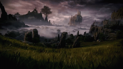 Video Game Scene With Castle And Tree GIF