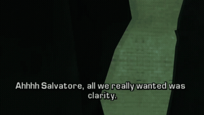 Video Game Scene With Two Men Saying Ahhh Salvatore All We Really Wanted Was Clarity GIF