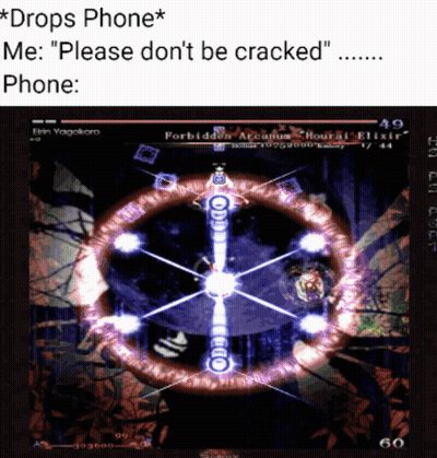 Video Game Screen Drops Phone Please Don't Be Cracked GIF