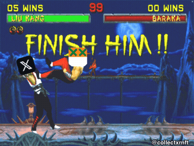 Video Game Screen Saying Finish Him GIF