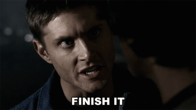 Video Game Screen Saying Finish Them And Comex GIF