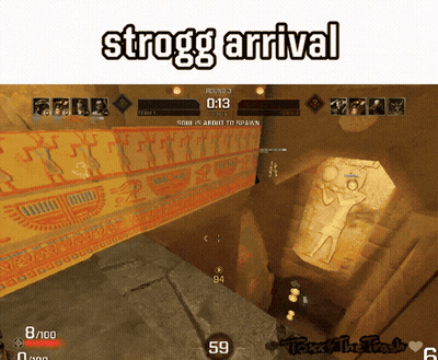 Video Game Screen Saying Strogg Arrival