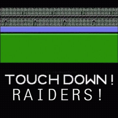 Video Game Screen Saying Touch Down Raiders GIF