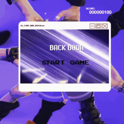 Video Game Screen Says Back Door Start Game GIF