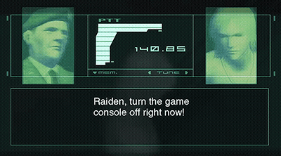 Video Game Screen Says Raiden Turn The Game Console Off Right Now GIF
