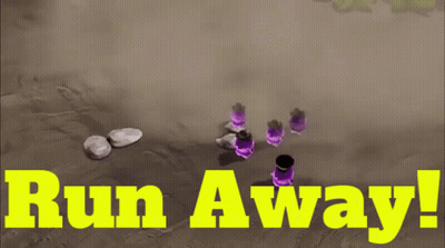 Video Game Screen Says Run Away GIF