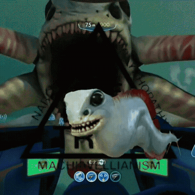 Video Game Screen With Shark And Fish GIF