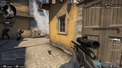 Video Game Screenshot Of Sniper Aiming At Target GIF