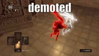 Video Game Screenshot Saying Demoted GIF