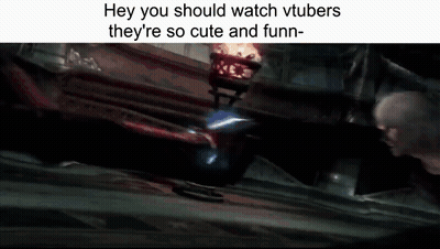 Video Game Screenshot Saying Hey You Should Watch Vtubers GIF