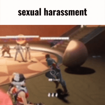 Video Game Screenshot Saying Sexual Harassment GIF