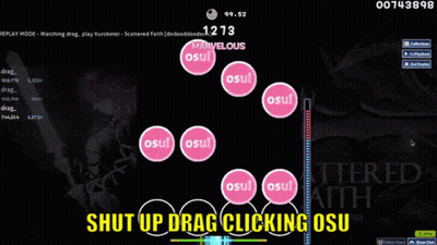 Video Game Screenshot Saying Shut Up Drag Clicking Osu GIF