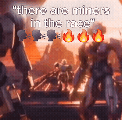 Video Game Screenshot Saying There Are Miners In The Race GIF