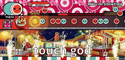 Video Game Screenshot Saying Touch God GIF