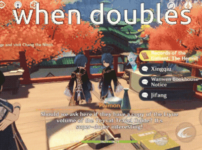 Video Game Screenshot Saying When Doubles