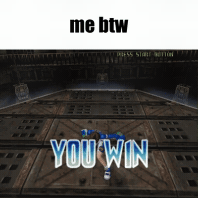 Video Game Screenshot Saying You Win GIF