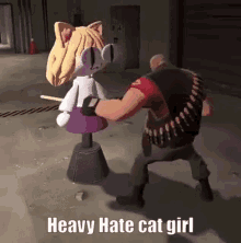 Video Game Tf2 Heavy Hate Cat Girl GIF