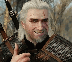 Video Game The Witcher Geralt Thumbs Up Wink
