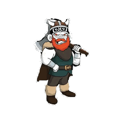 Viking With Axe And Helmet GIF