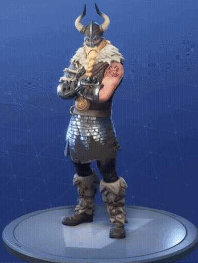 Viking With Horned Helmets And Beard Holding Sword GIF