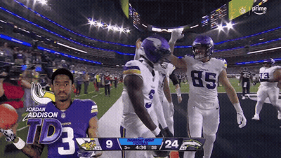 Vikings Football Player Jordan Addison On Field GIF