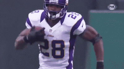 Vikings Football Player Running With Ball GIF