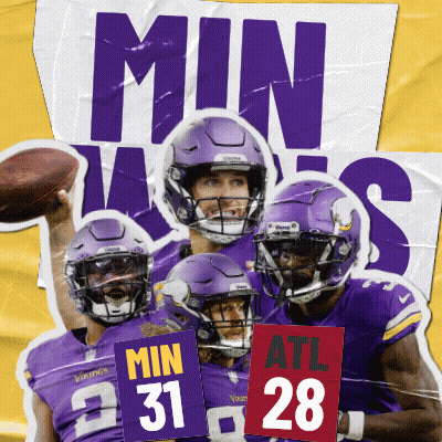 Vikings Football Players Holding Football GIF