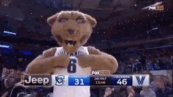 Villanova Mascot Will D Cat Flexing Muscle GIF