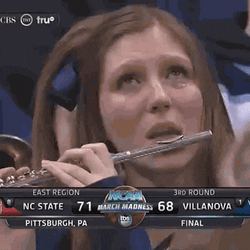 Villanova Wildcats Basketball Fan Playing Flute GIF