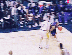 Vince Carter With Two Opponents Stopping GIF