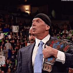 Vince Mcmahon Meme Nodding With Welterweight Belt GIF