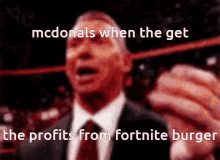 Vince Mcmahon Money McDonalds Fornite Burger Profits GIF