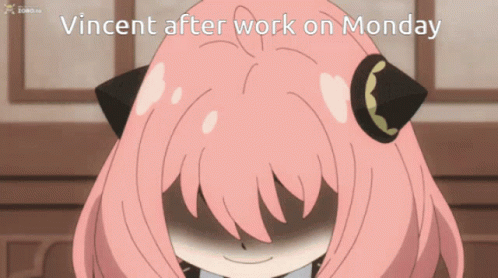 Vincent After Work On Monday Is Written On A Cartoon GIF