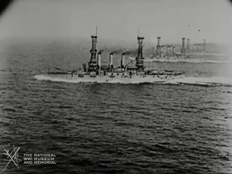 Vintage Battleship Simultaneously Travelling GIF