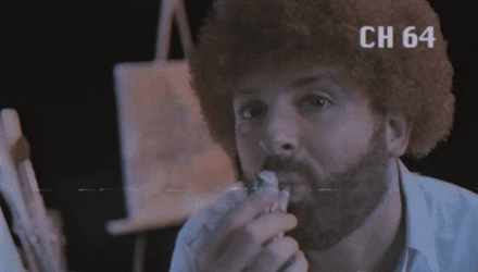 Vintage Bob Ross Wink  GIF