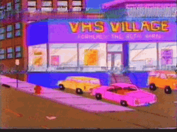 Vintage Cartoon Showing Vhs Store GIF