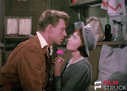 Vintage Film Couple Cheek Kiss FilmStruck GIF