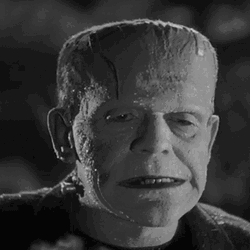 Vintage Frankenstein Waving Hello GIF