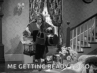 Vintage Getting Ready To Go Carrying Luggages GIF