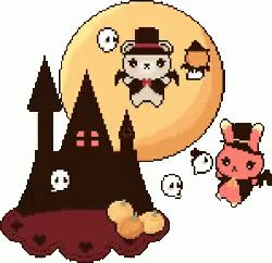 Vintage Halloween Cute Bats GIF