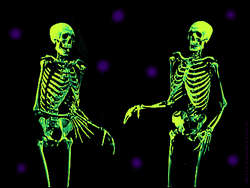 Vintage Halloween Neon Skeleton  GIF