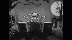 Vintage Halloween Scary Skeleton GIF