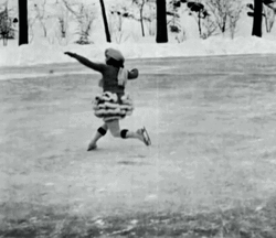 Vintage Ice Skating Lady