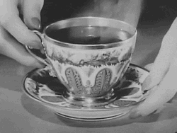 Vintage Lady Drinking Coffee