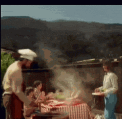 Vintage Outdoor Bbq Party Food War GIF