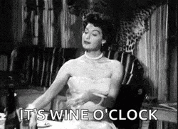 Vintage Wine O Clock Toast GIF