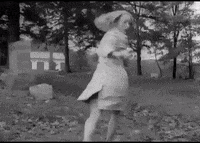 Vintage Woman Running Away GIF
