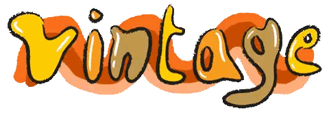 Vintage Word In Orange And Yellow Sticker