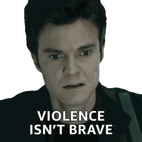 Violence Isn't Brave Says Man Sticker